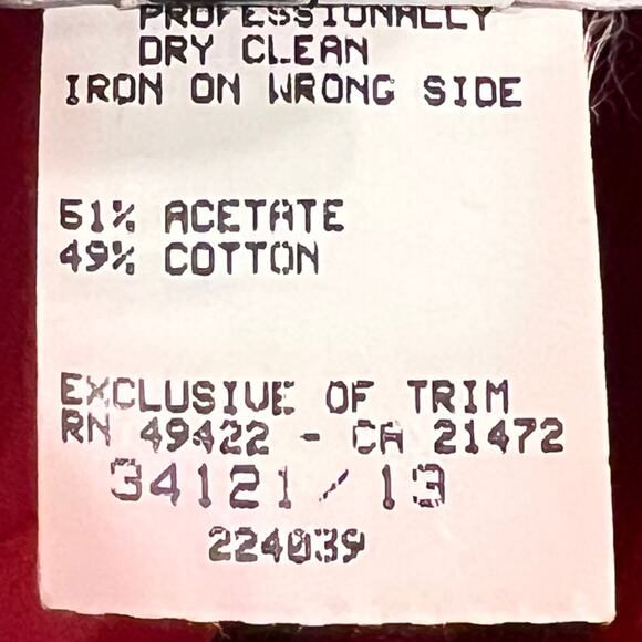 Jessica McClintock Gunne Sax Red Strapless Mini Dress with Gold Lace - Size 3/4 - Picture 7 of 16